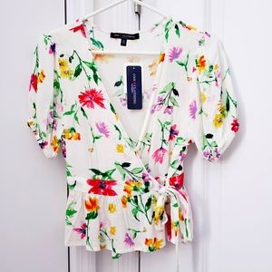 Floral  Wrap Top Size Small
